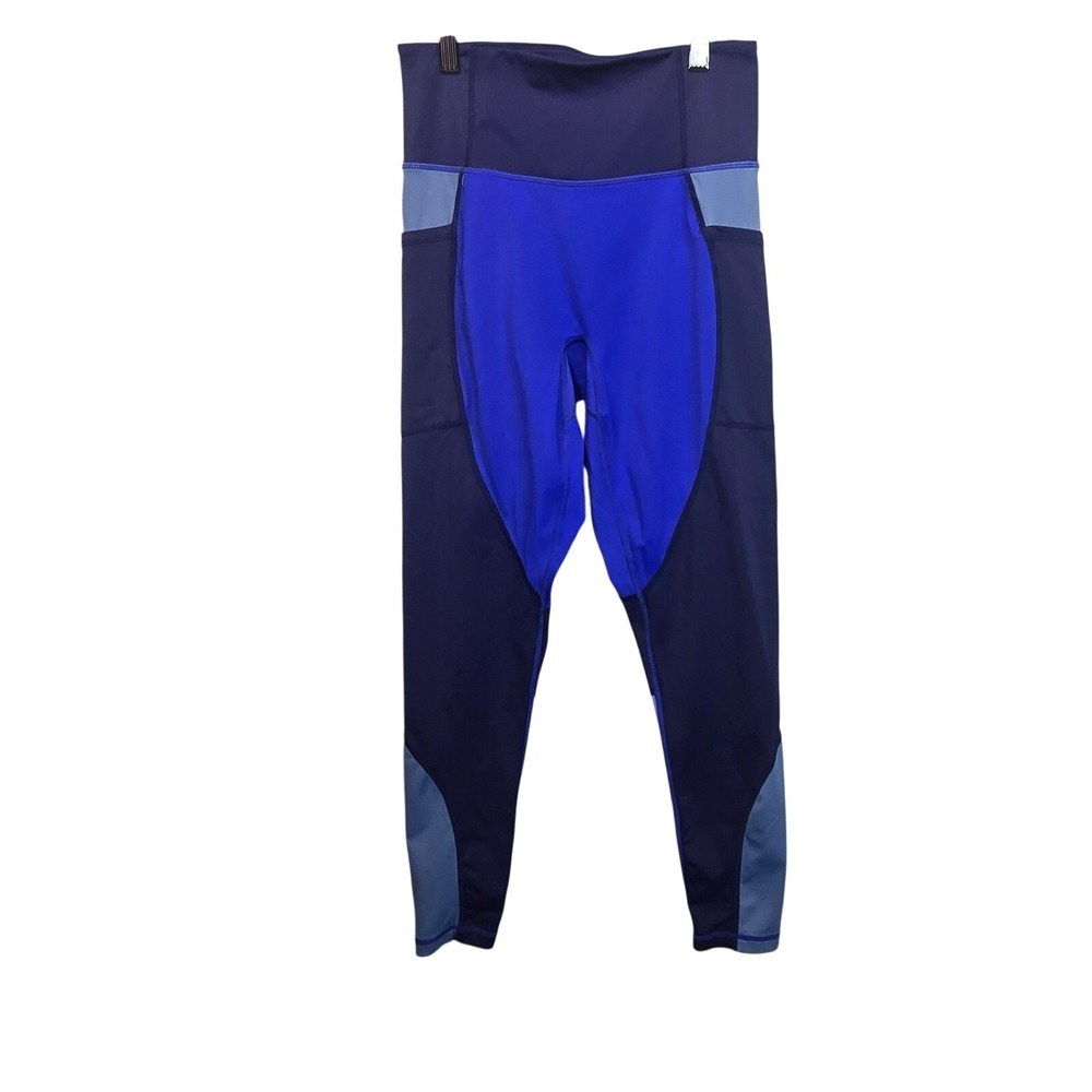 Buffbunny Leggings Womens M Blue Colorblock High Rise Pocket Performance Yoga‎